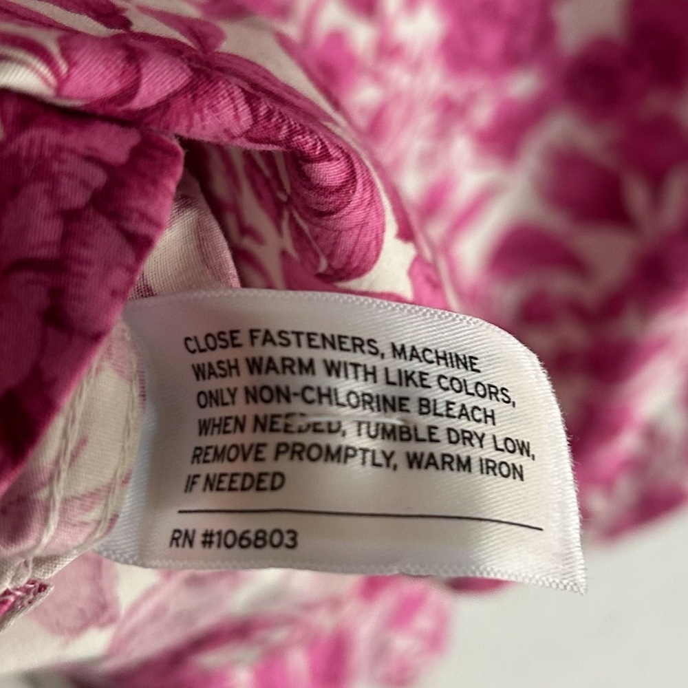 Duluth Women's Printmaker Cotton Poplin Long Sleeve Shirt Pink Floral Medium - Picture 6 of 6